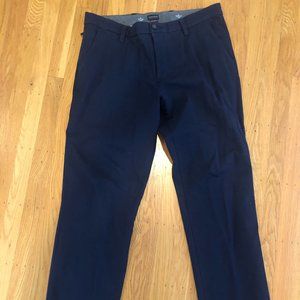 Docker's Mens Straight Fit Navy Blue Chinos, Size 36 W, 32 L